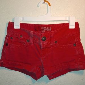 Guess Red Denim Jean Short Shorts